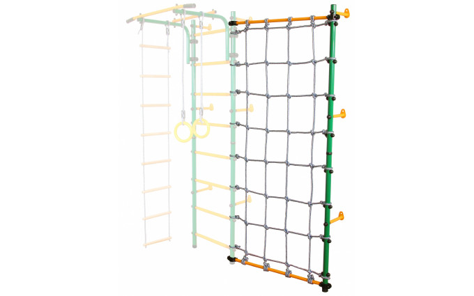 Стойка-сетка Юный Атлет Пристенная (зеленый/желтый)